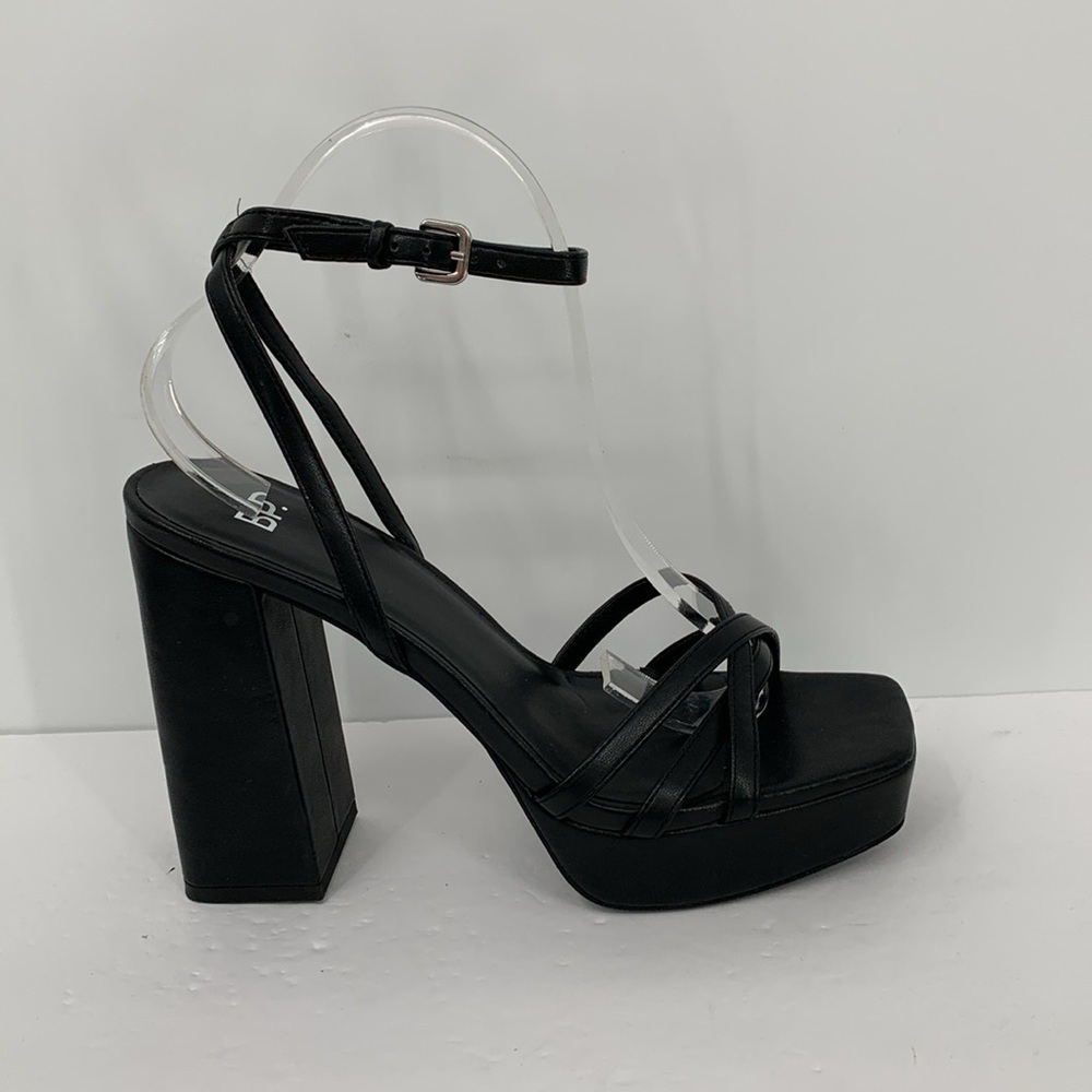 BP Nordstrom Tavey strappy platform chunky heel shoe sandal chunky black new 9